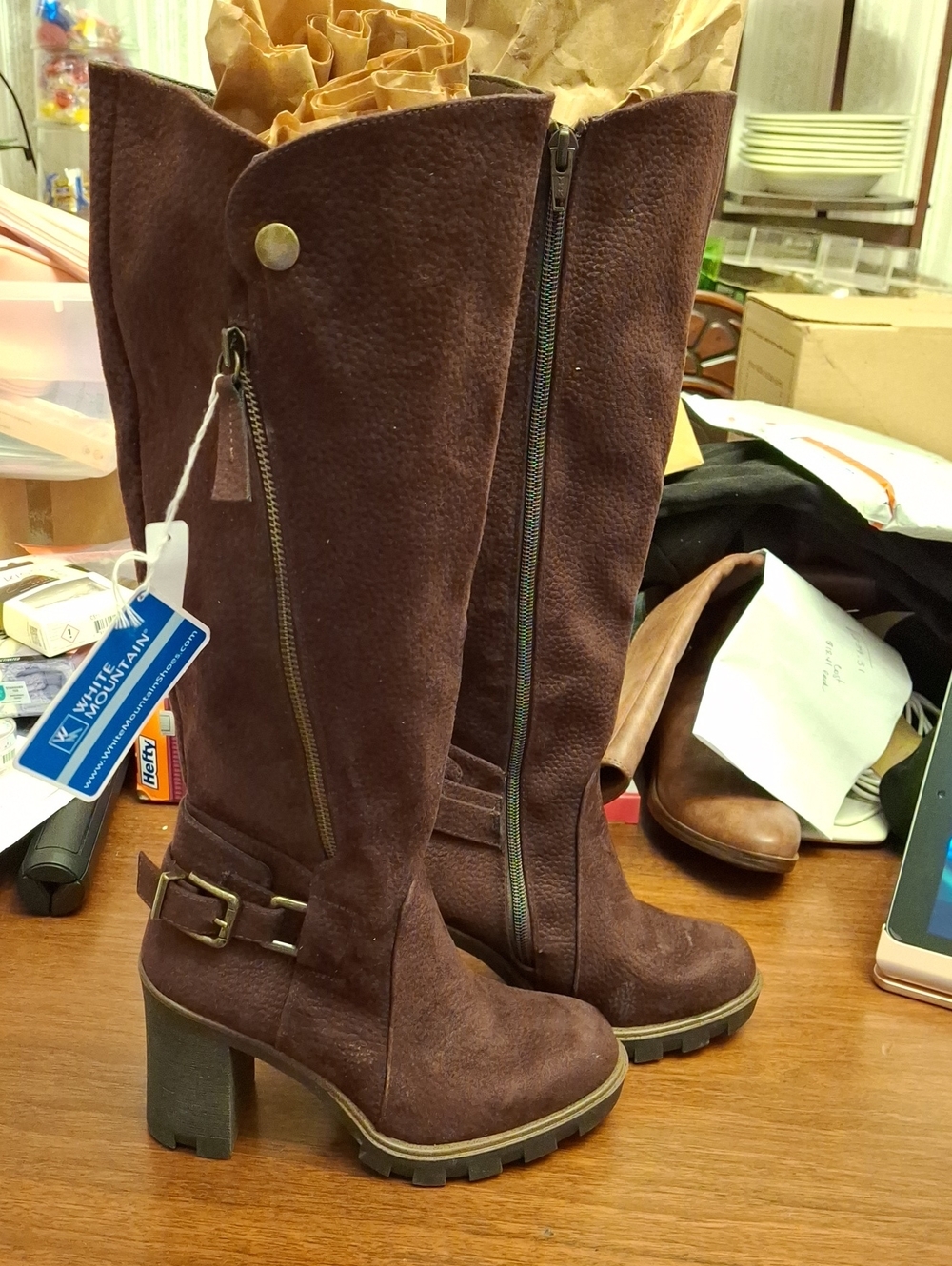 Stone Mountain Tall Brown Heeled Riding Boots Sz 5